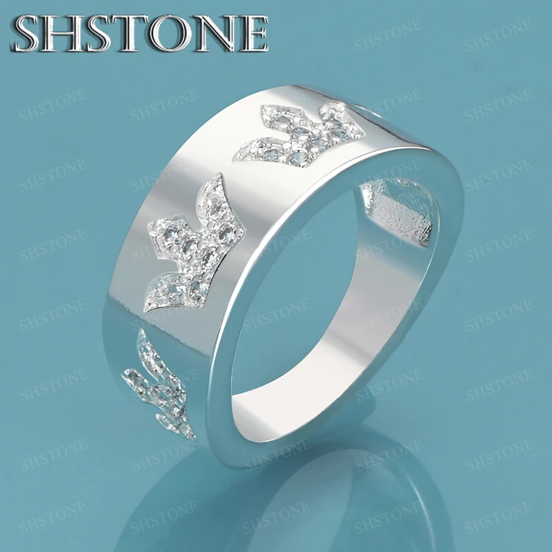 

Красивое кольцо из стерлингового серебра 925 пробы с инкрустацией цирконами в форме короны, высококачественные ювелирные изделия, женские аксессуары для вечеринок, помолвки, свадьбы