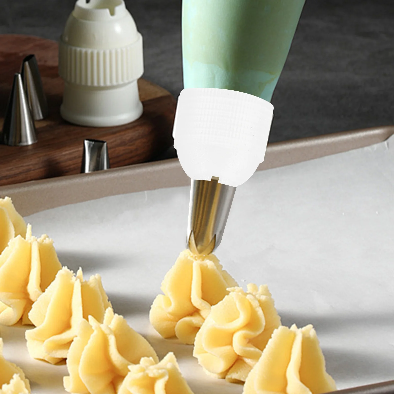 

20Pcs Silicone Piping Couplers Cake Nozzle Converters Reusable Baking Tools Decorating Supplies Reusable Piping Nozzles Coupler