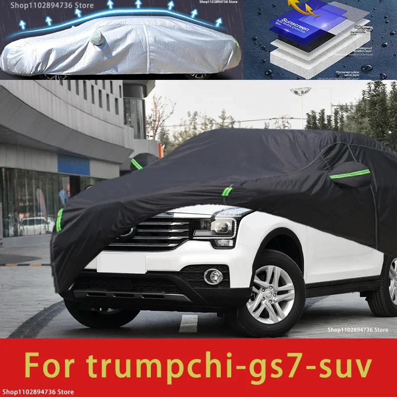 

For Trumpchi GS7 Fit Outdoor Protection Car Covers Snow Cover Sunshade Waterproof Dustproof Exterior black car cover