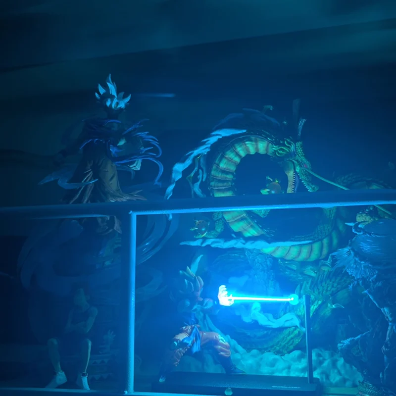 Figurine de dessin animé Dragon Ball Goku, ornement de bureau avec veilleuse, atmosphère magnétique, jouet de collection pour cadeaux Otaku