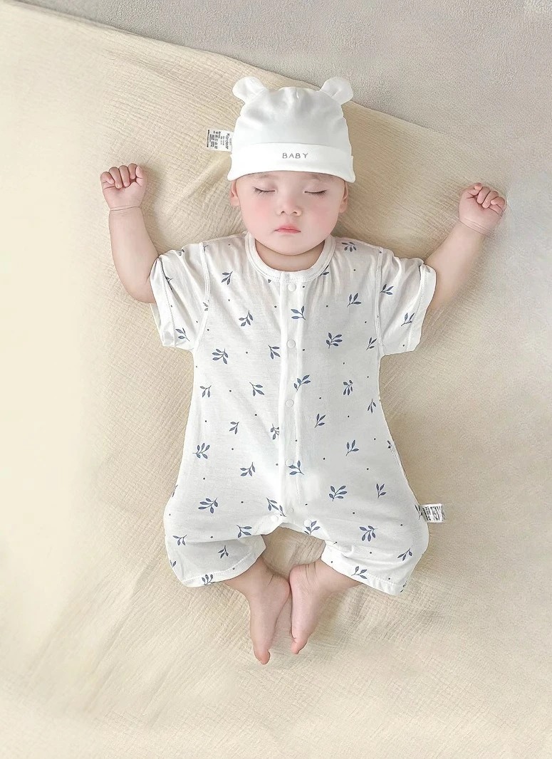 

Baby onesie summer thin baby Romper climbing suit newborn summer short-sleeved mesh breathable onesie