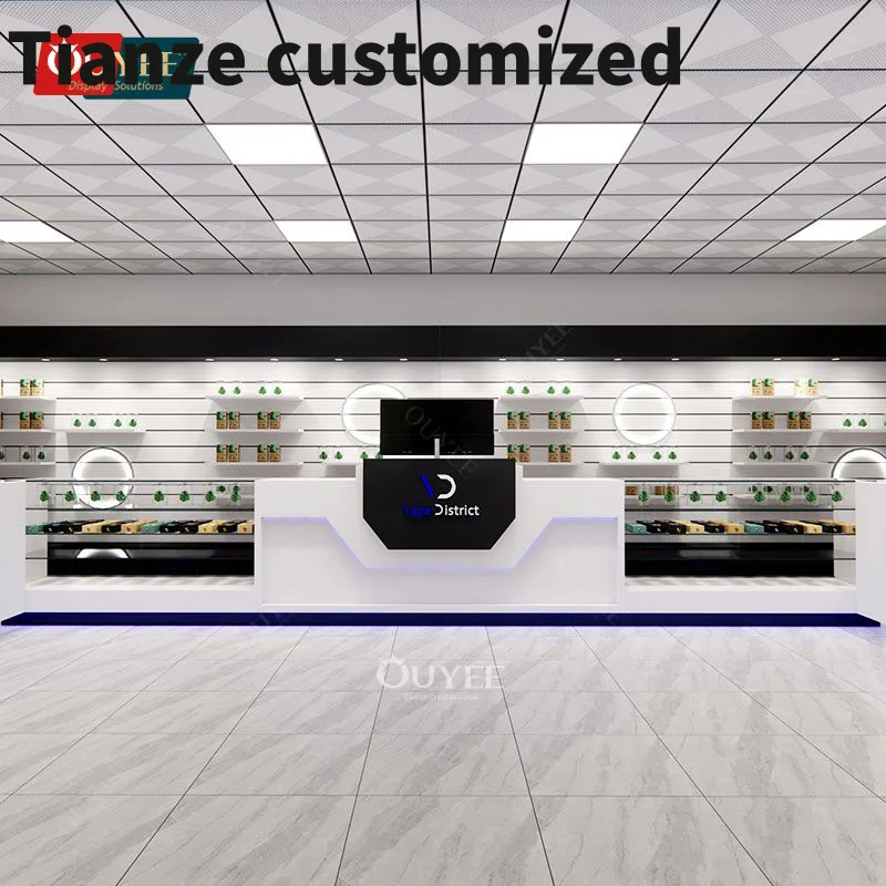 

Customized-High Quality Stand Wood Showcase Display Glass Smoke Showcase Display Stand Smoke Shop Retail Display