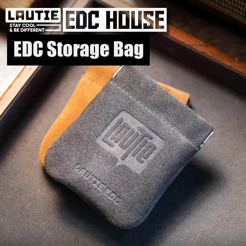 

LAUTIE Сумка для хранения гироскопа из воловьей кожи EDC Открытый портативный чехол для ключей Подарочная сумка для наушников