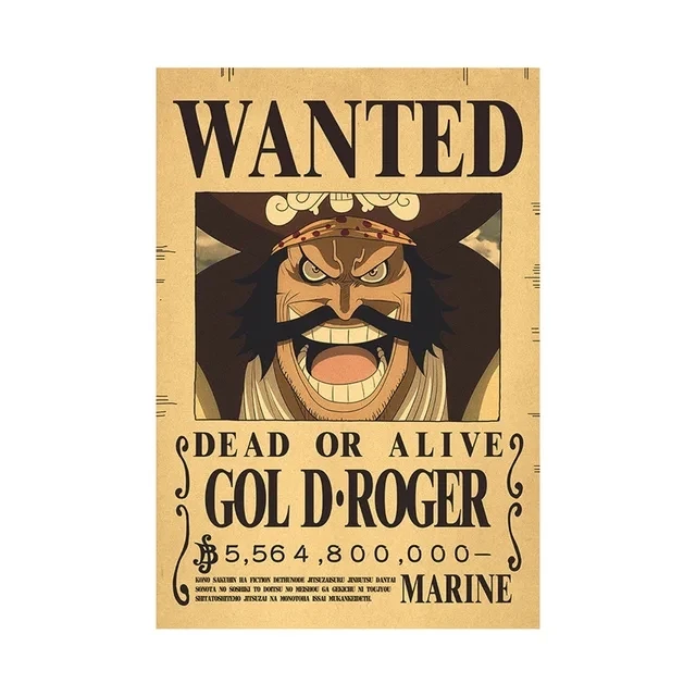 Anime Luffy Gear 5 One Piece Bounty Wanted Poster Nika Ace Kid Figuren Vintage Wohnzimmer Wanddekoration Aufkleber Spielzeug Geschenke