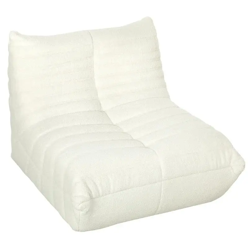 كرسي أريكة إسفنجي عالي الكثافة لغرفة النوم باللون الأبيض الكريمي