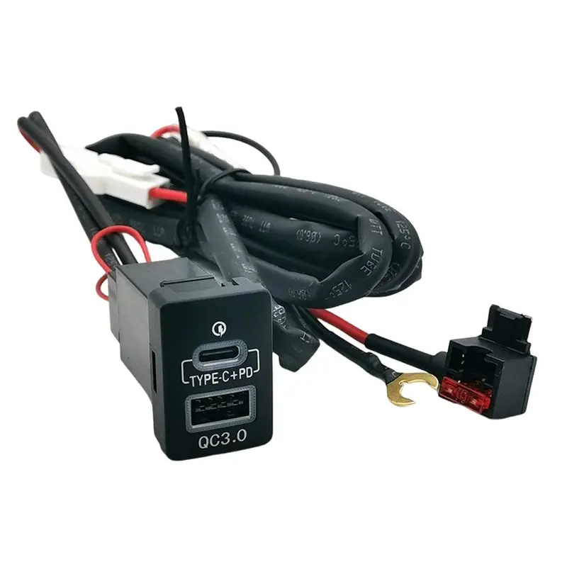 【Price Drop !!】-Type-C USB QC3.0 PD Charging Socket Adapter 1PC Car For Toyota Camry 50 Prius Corolla Land Cruiser PRADO
