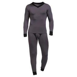 Men's Thin Modal V Neck Basic Slim Bottoming Youth Autumn Clothes Autumn Pants Thermal Underwear Set