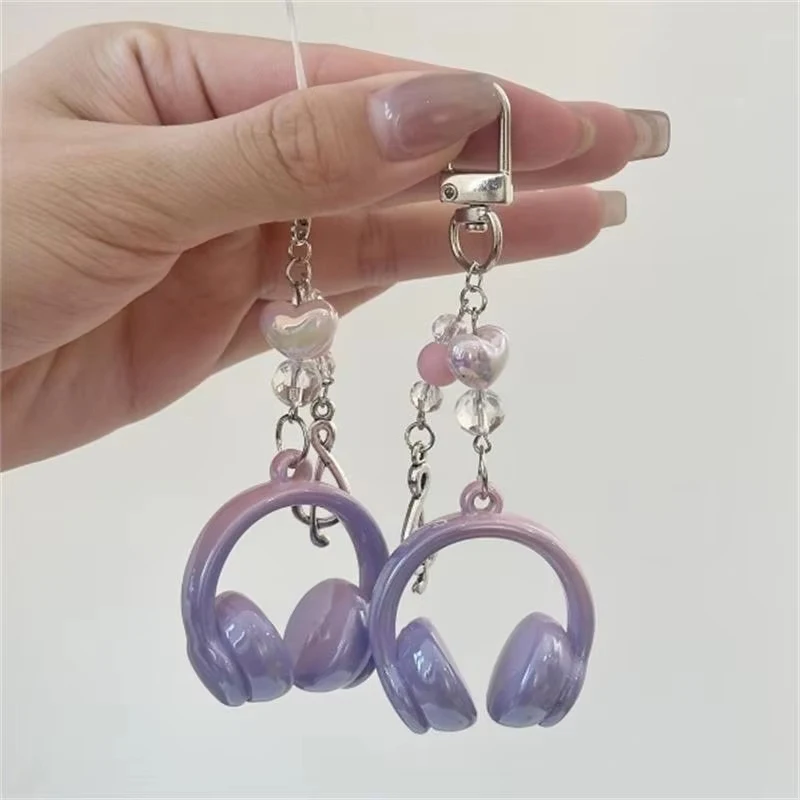 Music Earphones Mobile Phone Chain Cool Button Pinch Music Small Pendant Creative Decompression Toy Backpack Pendant Keychain