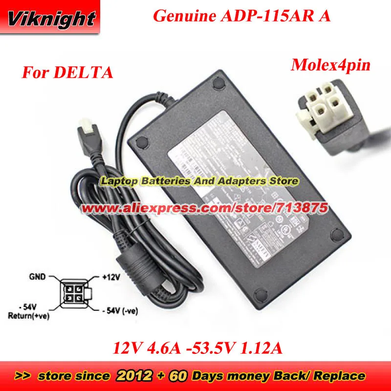 

ADP-115AR A 341-100765-01 AC Adapter For DELTA 12V 4.6A -53.5V 1.12A for CISCO AIR-CT3504-K9 3500 3504 SERIES WIRELESS FPR-1010
