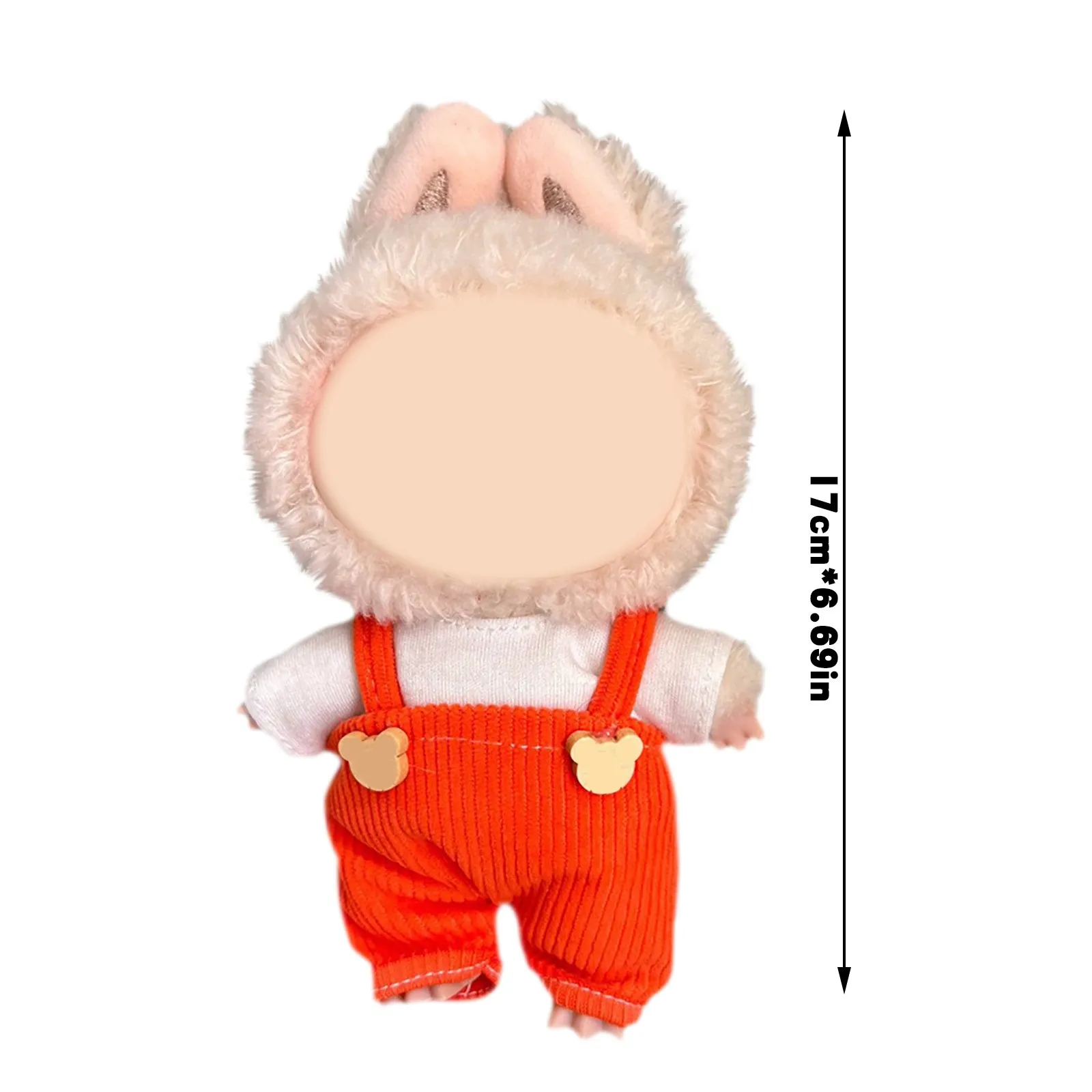 Set di pantaloni con cinturino Set di vestiti per bambole per Labububu 17 cm Accessori per bambole in pelucheGiocattoli per ragazze Regali di compleanno e Natale