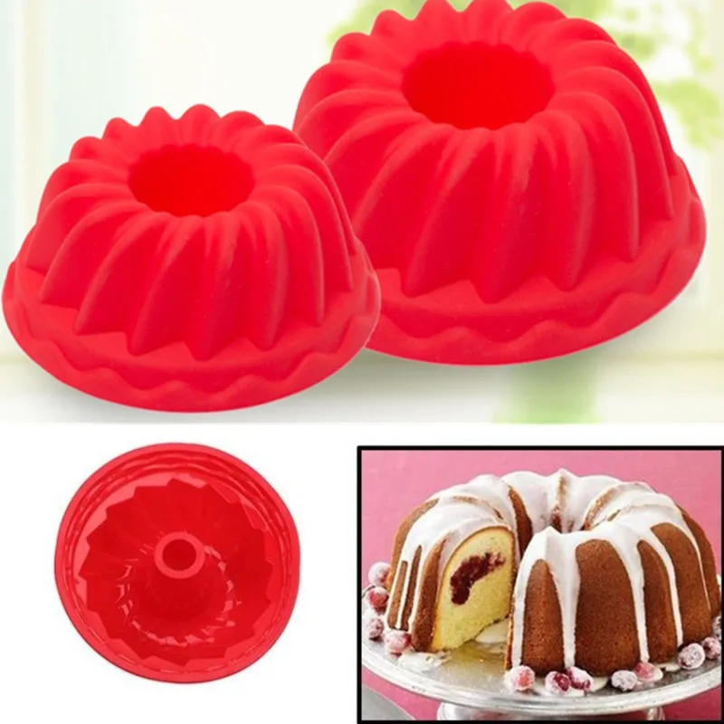 2 Pcs Silicone Pastry Cake Mold DIY Baking Dessert Mousse Cake Baking Tools 3D Art Cake Baking Tray Tool Model Random Color