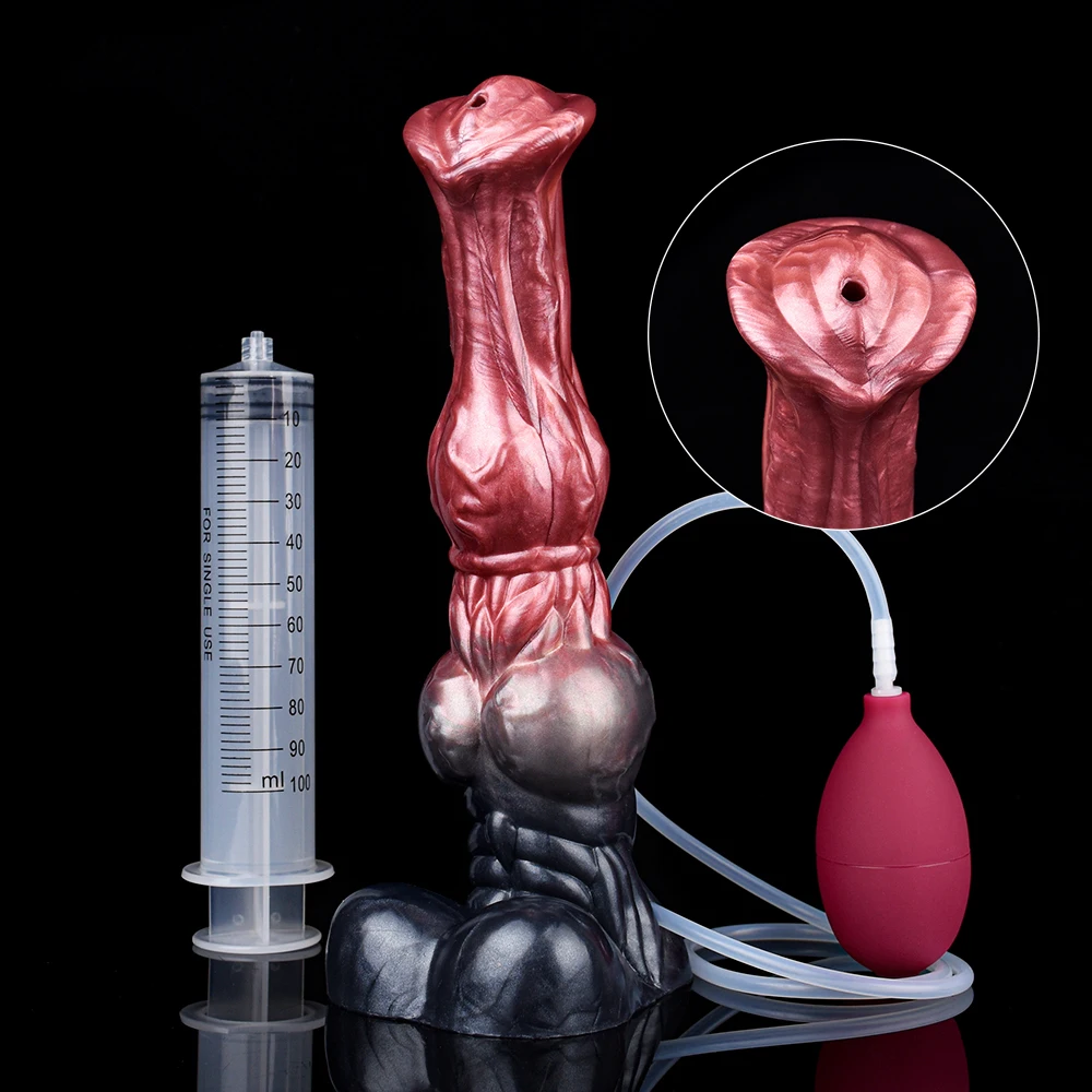 NNSX Realistic Horse Penis Long Squirting Dildo Anal Plug Toys with Suction Cup G-Spot Stimulation Sex Toy For Women Men Couples view 2
