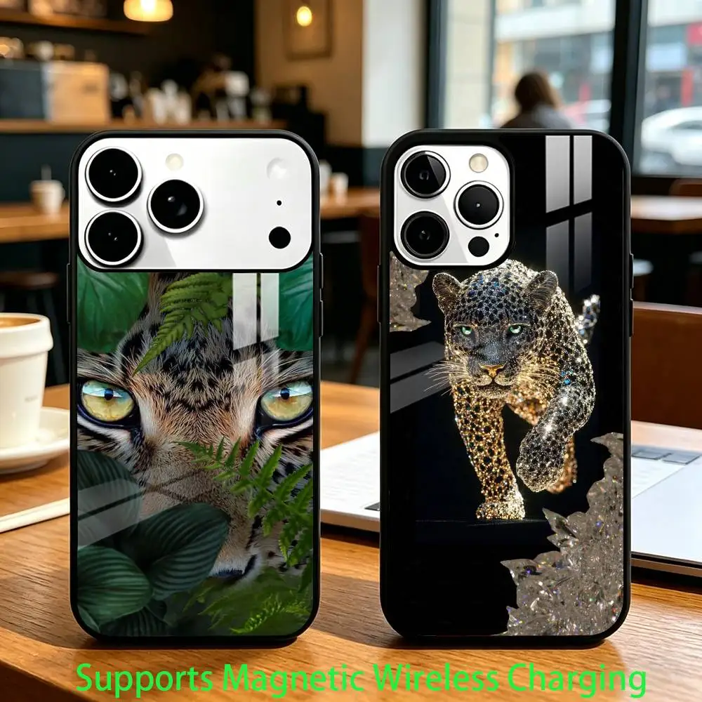 

Animal F-Fortune Leopard Phone Case For iPhone17,16,15,14,13,12,11 Plus,Pro Supports Magnetic Wireless Charging