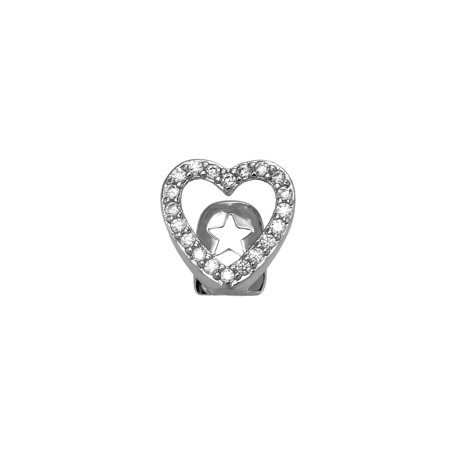 Hollow Heart Grillz Teeth Jewelry Single Cap Rhinestone Tooth Cover Hip Hop Style Streetwear Party Accessories