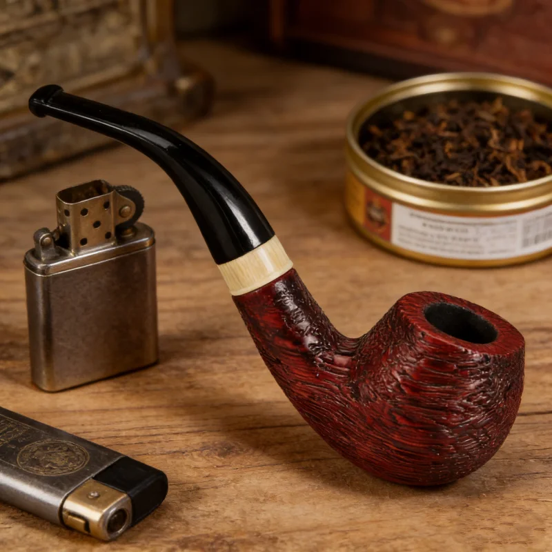 

Wooden Tobacco Pipe Bent Type Handmade Retro Smoking Pipe 9mm Filter Pipe Gift for Men New Design Tobacco Pipes Bent Wholesale