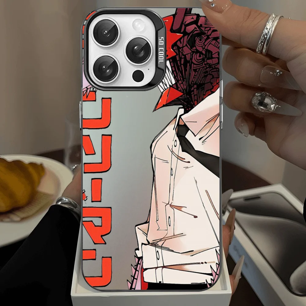 حافظة هاتف بالمنشار لهاتف آيفون 16 15 برو ماكس 14 بلس 13 12 11 حافظة فضية اللون #2