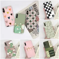 Xiaomi Redmi 9A 9AT 9i 용 케이스 Love Heart Flowers 만화 인쇄 패턴 뒷면 커버 Redmi 9 A 9 AT 9 i 다채로운 Coque