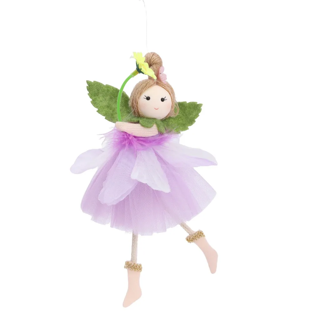 

Long Legs Flower Fairy Ornaments with Flower Mesh Easter Fairy Pendant Cute Handmade Wing Girl Pendant Baby Shower