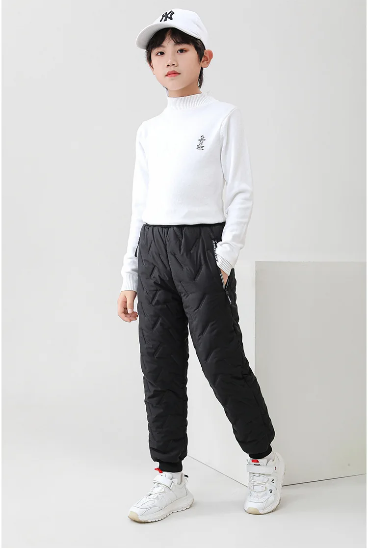 Kinder-Baumwollhosen für Jungen und Mädchen, Winter, dick und kältebeständig, Lammwolle, warme Hosen für 3-14 Jahre alte Kinder – Detail 7