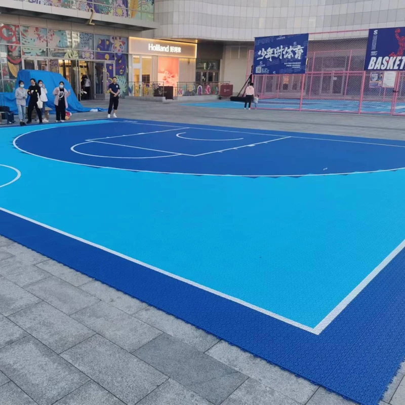 Beable Outdoor Sport Basketball Court Tiles For Half Ground 3x3 Flooring Stadium Cover Minimum Area With Lines And LOGO