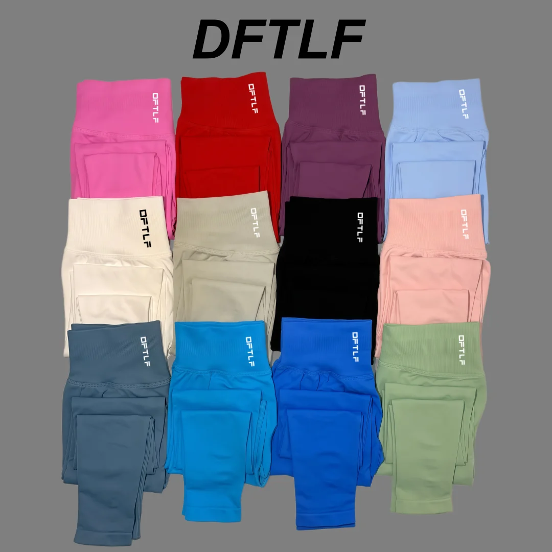 DFTLF Women's Gym Tight Pants Seamless Yoga Pants Hip Lifting Workout Leggings Fitness Running Compression Sports Tights