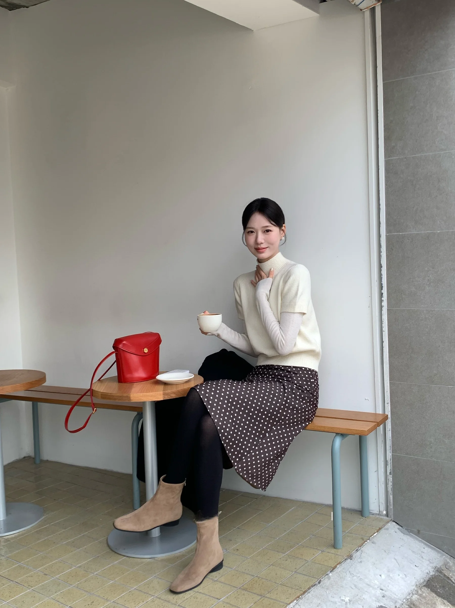 

Юбка А-силуэта в горошек с завышенной талией, драпированная, с крупным цветочным принтом, в стиле ретро, для офиса, корейская мода