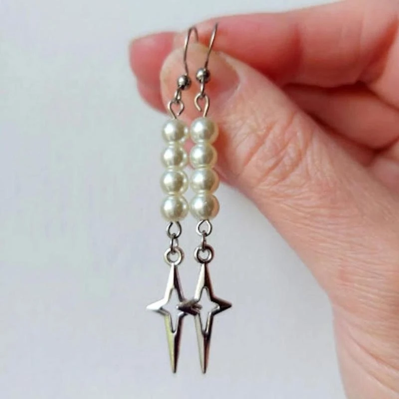 Fashion Alloy Artificial Pearls Tassels Shaped Drop Earrings Unique Earring Gift for Women Party Daily Commute Accessory