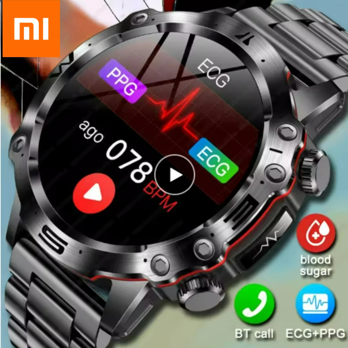 

Xiaomi New Smart Watch For Men Health Blood PressureBlood Oxygen Uric Acid Fitness Tracker Watches Bluetooth Call ECG Smartwatch