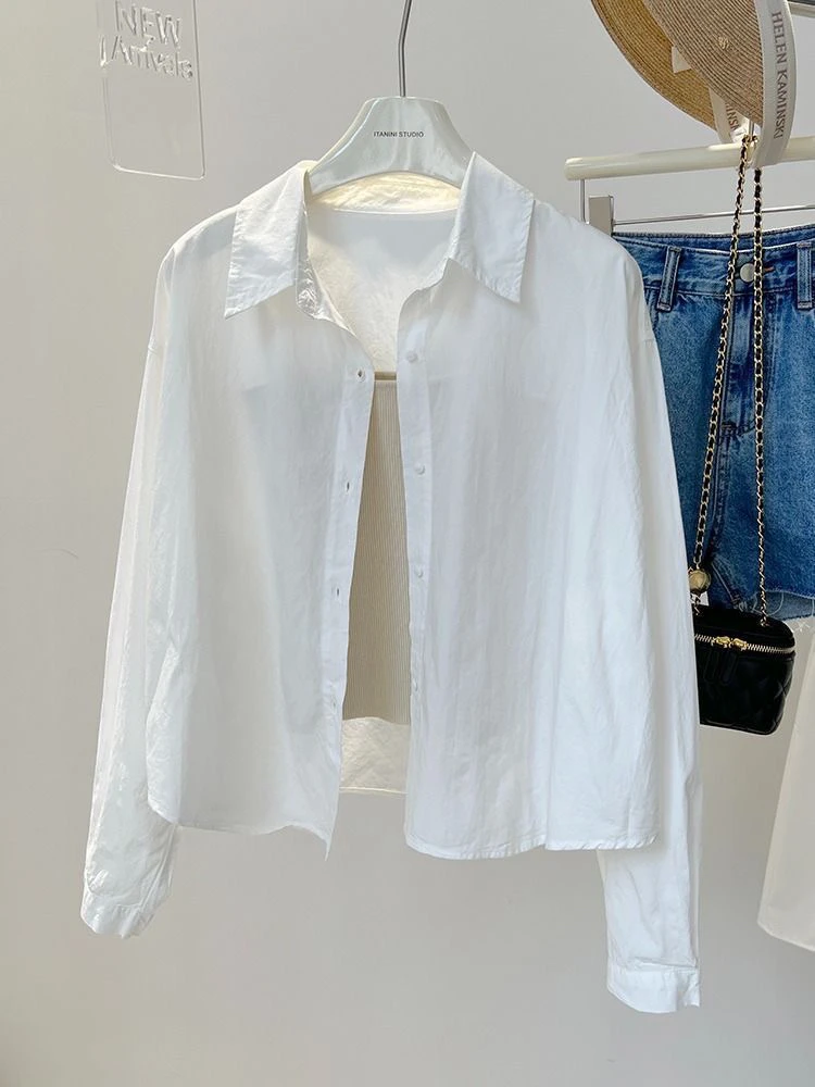 Lose Damen irt Long Sve Button Design Sonnenschutz Dünne Oberbekleidung Vielseitiges Top Koreanisches SLE Summer Faion 2025