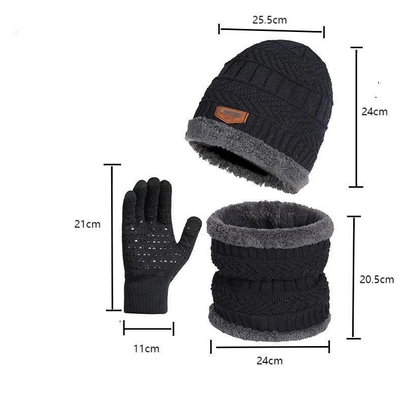 قبعة رجالية مقاومة للرياح، وشاح شتوي خارجي، قفازات، خط عنق ثلاث قطع، قبعة متماسكة معزولة من الكشمير بالإضافة إلى الموقع الرسمي