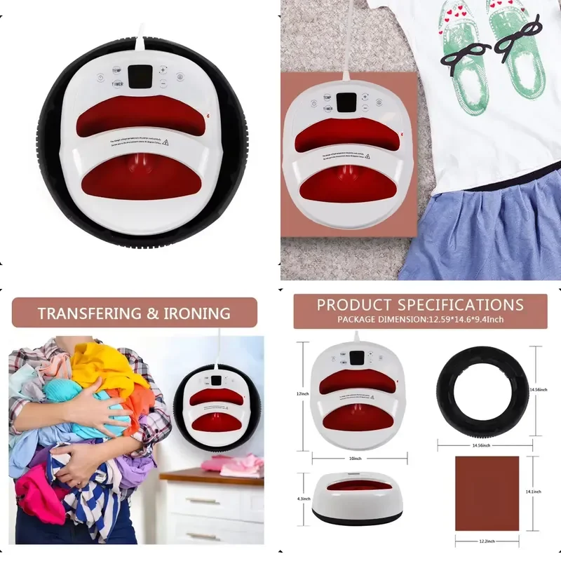 STROVAN Factory Direct New Portable Electric Flat Heat Press Machine, Easy-to-Use Sublimation Transfer for T-shirt,