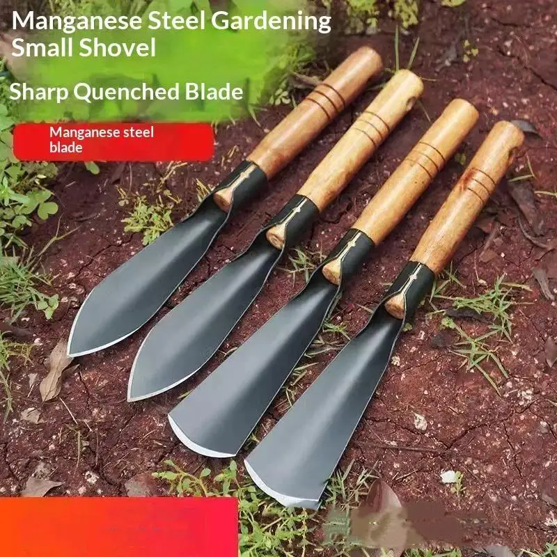 Manganese Steel Garden Trowel With Wood Handle Hand Shovel For Planting Digging Gardening Work