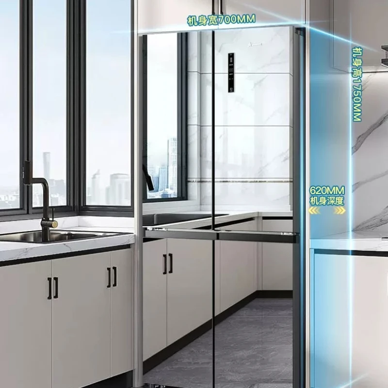 418/600L cross folio four-door refrigerator first-class energy efficiency French ultra-thin embedded air-cooled frost-free