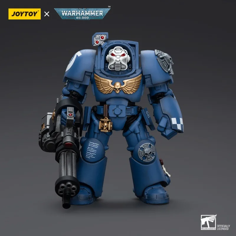 JOYTOY Warhammer 40K 1/18 Action Figures Ultramarines Equipped with Assault Gun Terminator Squad Anime Model Toy Christmas Gifts