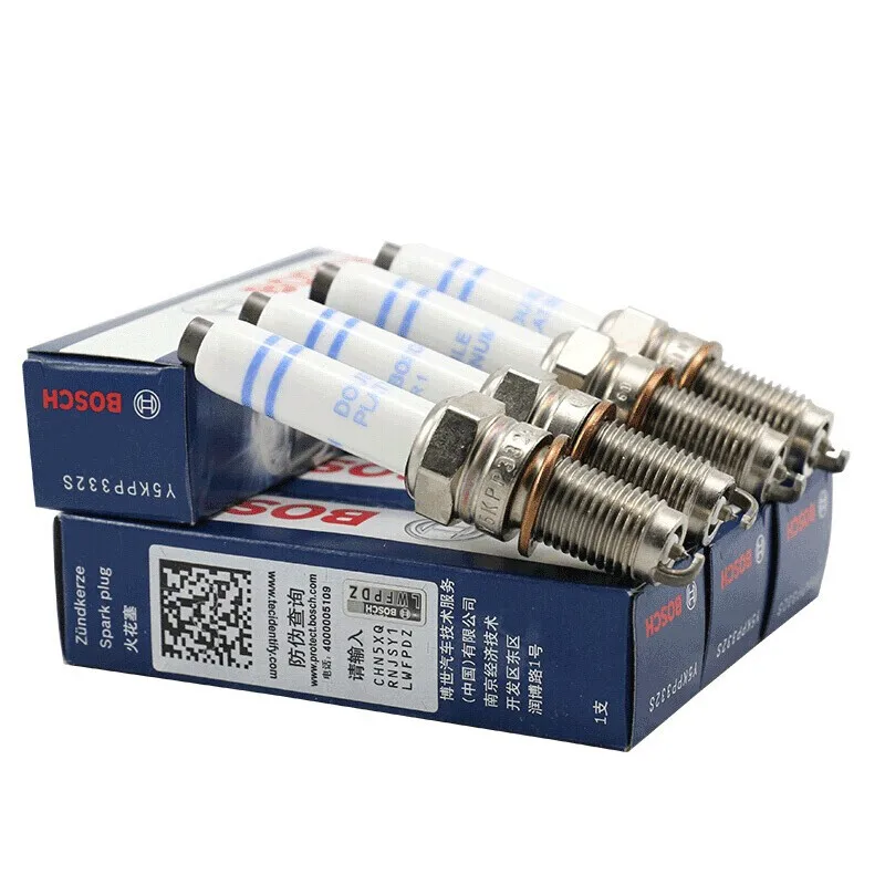 BOSCH Double Platinum Car Spark Plug For Audi A1 A3 Q2 Q3 VW Magotan Beetle Golf Scirocco Yeti Sharan BORA Tiguan 4pcs Y5KPP332