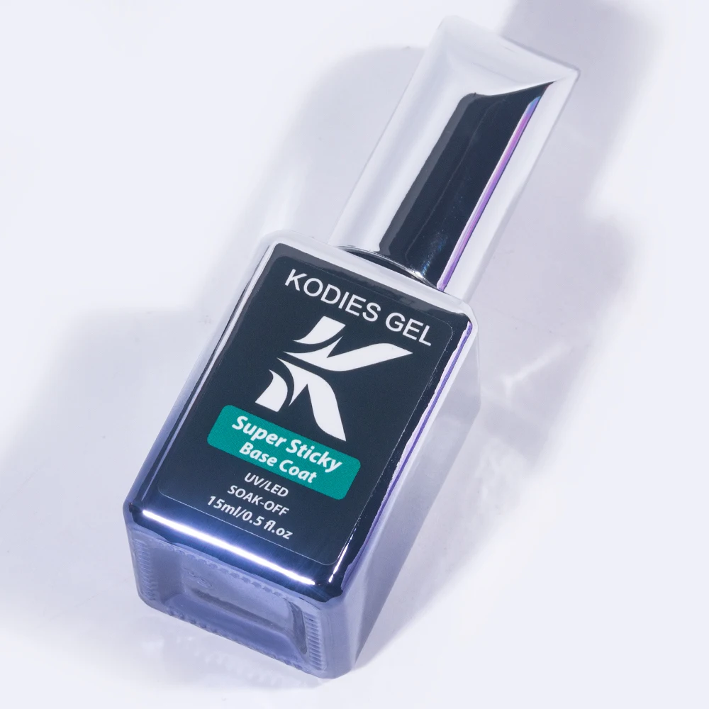 KODIES GEL Super Base Coat Ultra-sticky Base Gel Nail Polish 15ml Clear Strong Semi Permanent UV/LED Top Coat Gel Hybrid Varnish