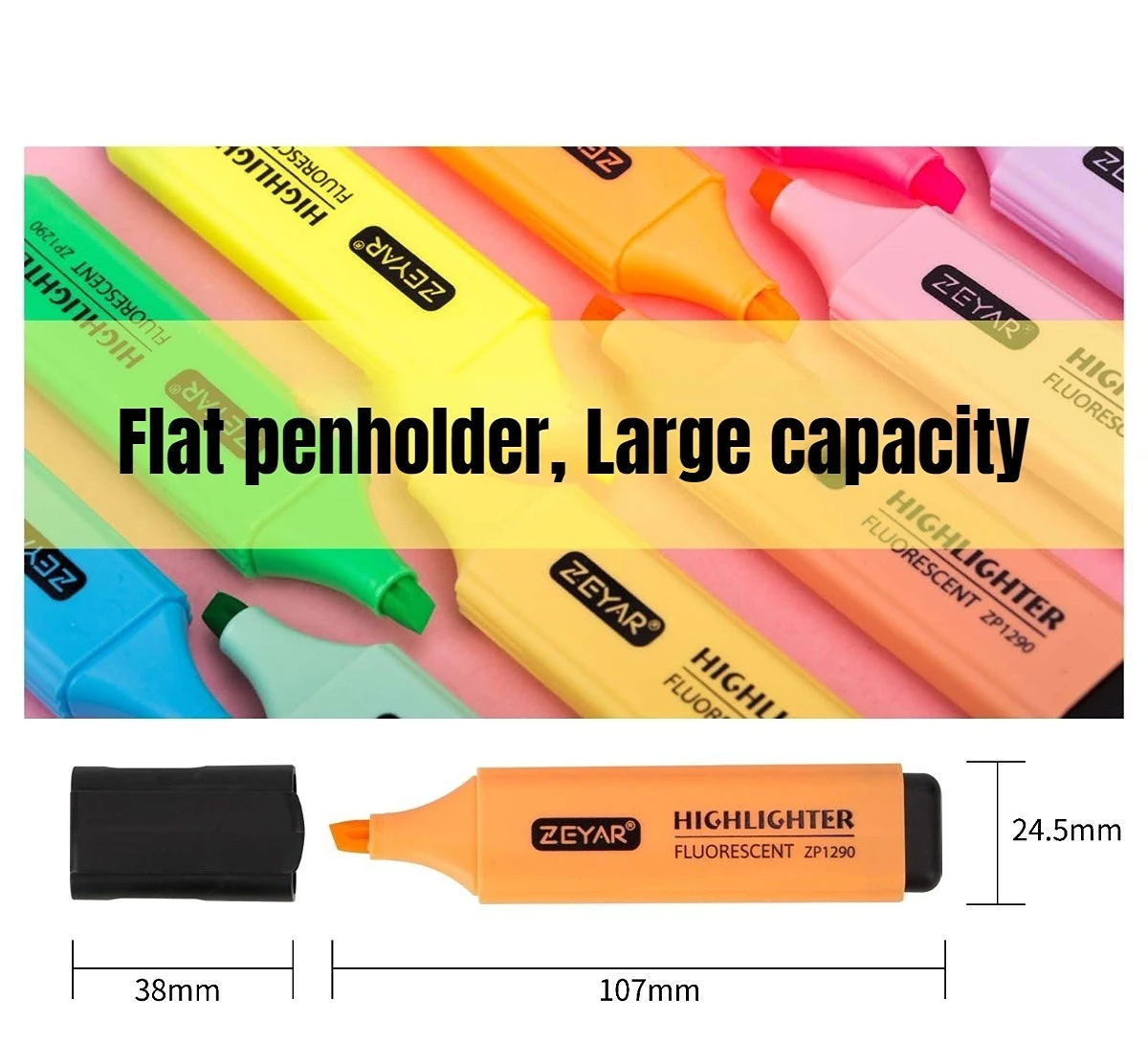 6 PCS Highlighter Markers 6 Fluorescent Macaroon Colors,High Quality Rectangular Marker Student Stationery Office School Art Use image 3