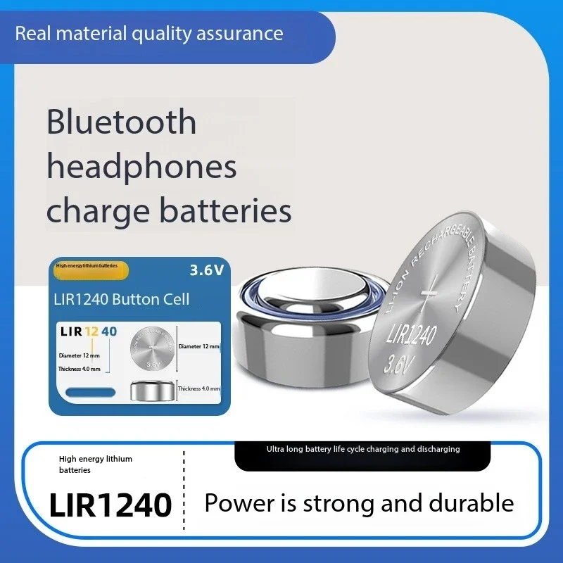 2-10PCSLIR1240 With Line Lithium Battery For Bluetooth Headset Mouse Welding Wire 3.6v Rechargeable Batteries