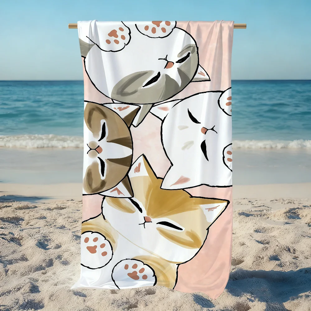 Cartoon Cute Cat M-MoFusand-S Towel Beach Quick Dry Soft Pool Towels Gift for Travel Gym Shower Camping Sports