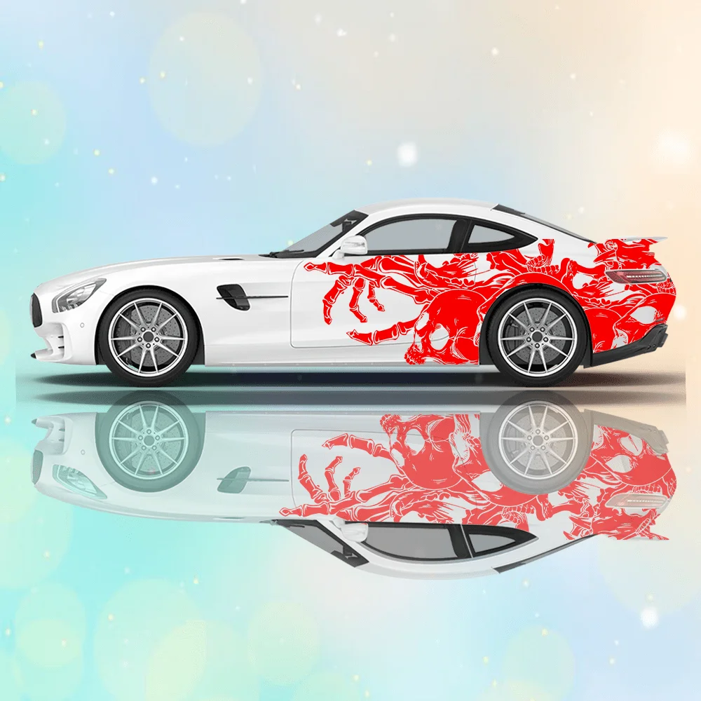 

Multiple Skull Car Side Sticker Vinyl Self-adhesive Paper Motorsport Decal Suitable for Truck Suv Decoration Auto Accessories