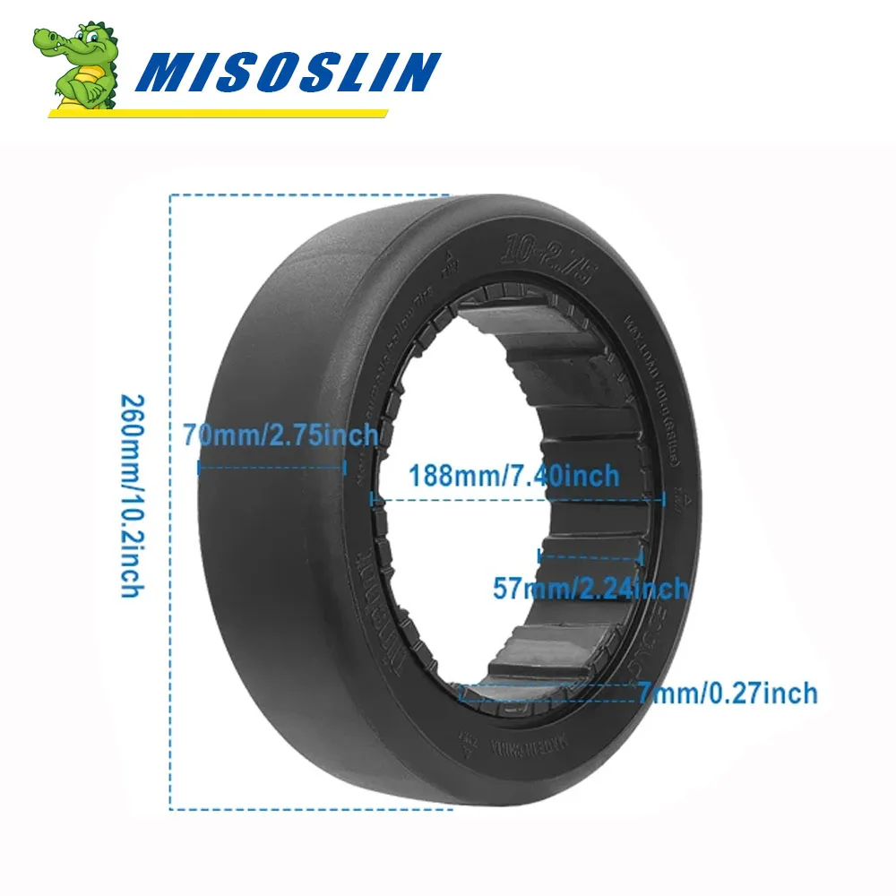 New Solid Wheel Tires 10-2.75 Drift Tire Rear Outer Tyre For Segway Ninebot  Gokart Pro Gokart S-MAX Self Balance Scooter Parts