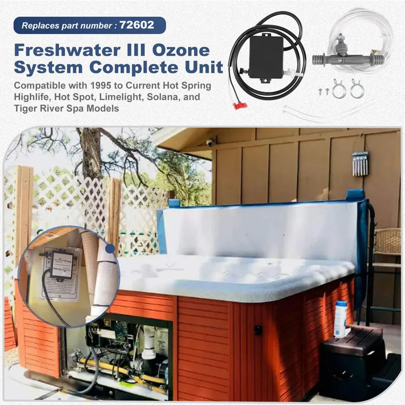 72602 Ozonator System Complete Unit For Hot Spring Highlife, Hot Spot, Limelight,Solana & Tiger River Spa Models 1995 to Current