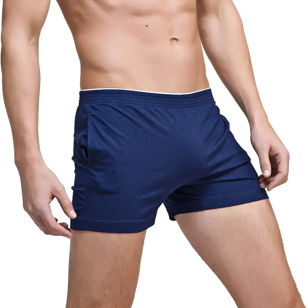 Men\'s Running Workout Active Shorts Cotton Gym Training Lounge Sleep Bottoms Elastic Waist Casual Pajama Pocket Jogger Home Wear