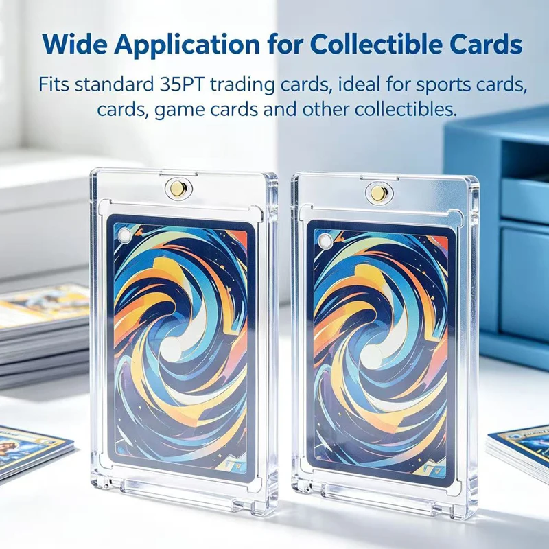 1-10Pcs Magnetic Card Holder 35Pt for Trading Baseball Card Protector Case Clear Magnet Top Loaders for Kpop Idol Photo Cards