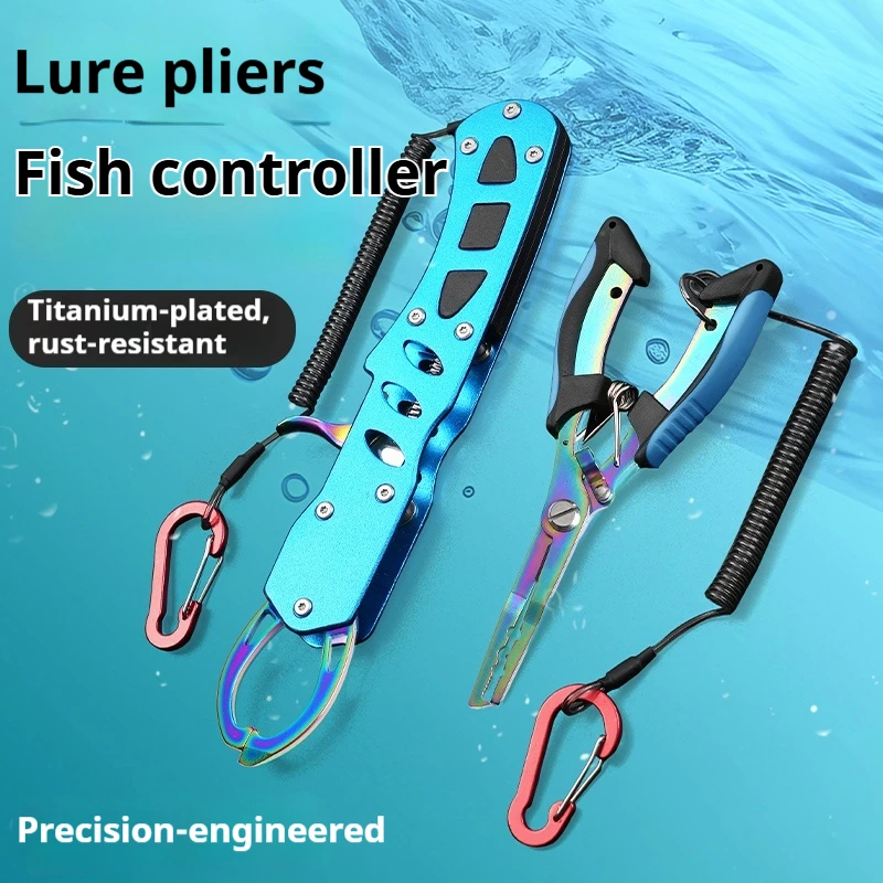 Multifunctional Rustproof Fish Gripper & Lure Pliers Set for Big Fish, Fishing Tools with Built-in Line Cutter