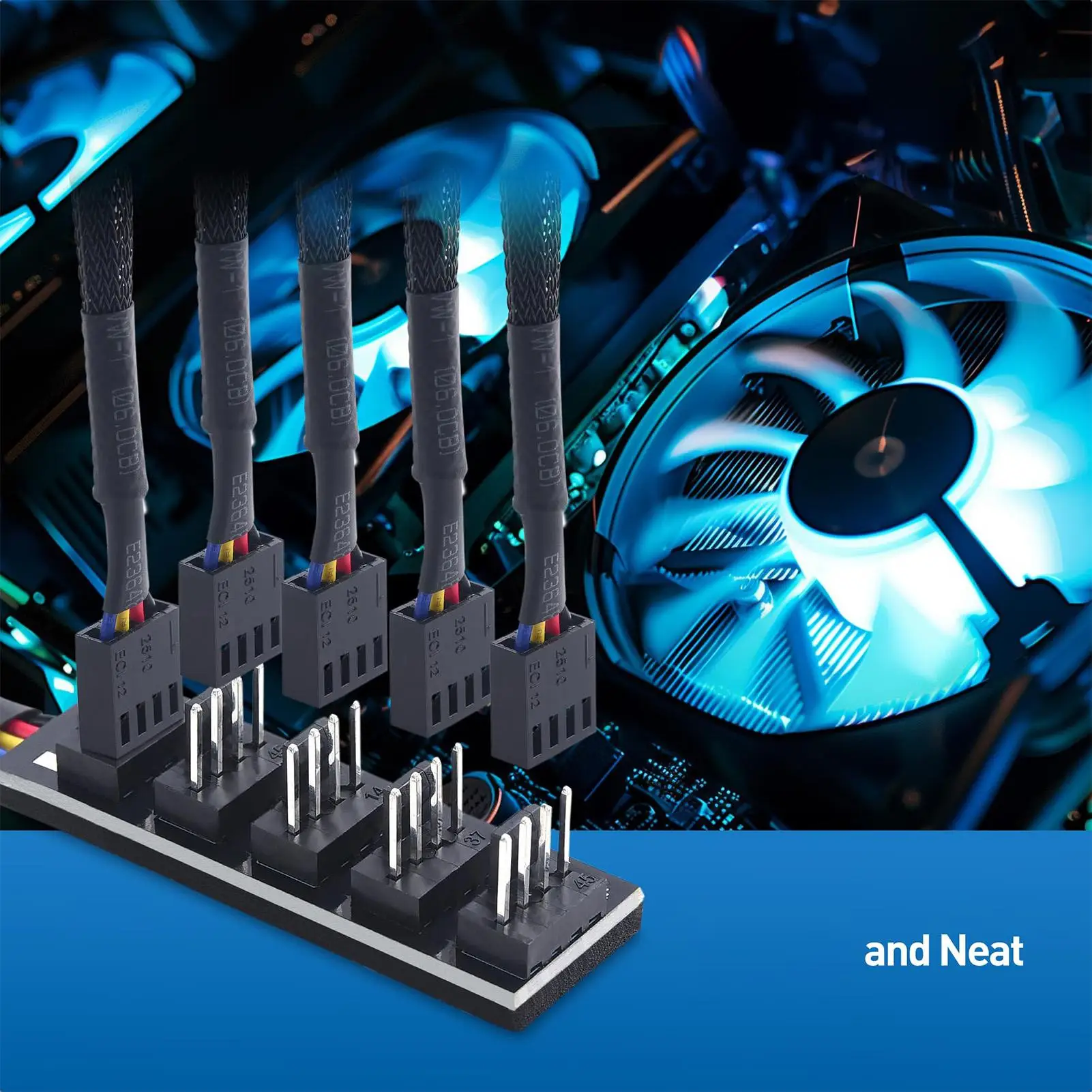 

35cm 4pin PWM PC Fan Hub PC 5 Way Splitter 1 to 5 Splitter 5 Way PC Case Internal Motherboard Fan Power Extension Cable