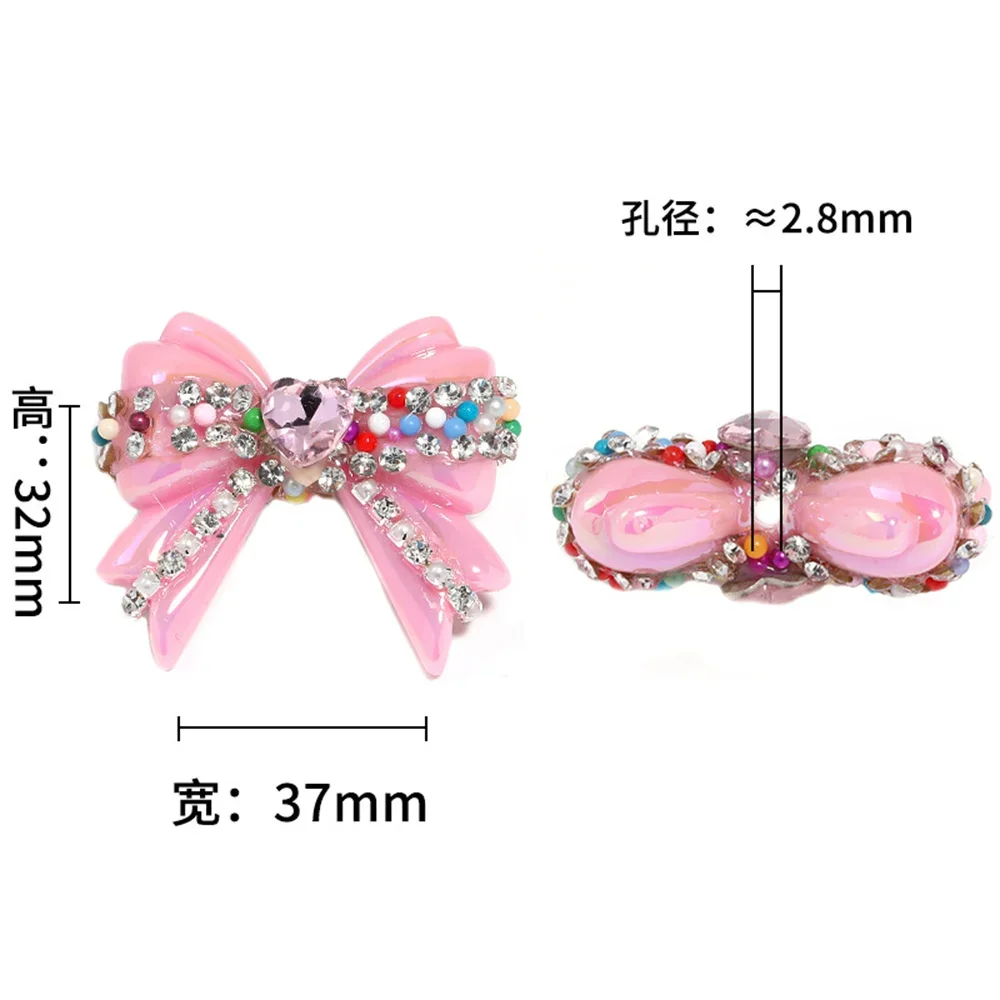 ST46 UV Plated Heart Chain Bow Acrylic Pen Beads DIY Car Hanging Mobile Phone Chain Accessories Materials
