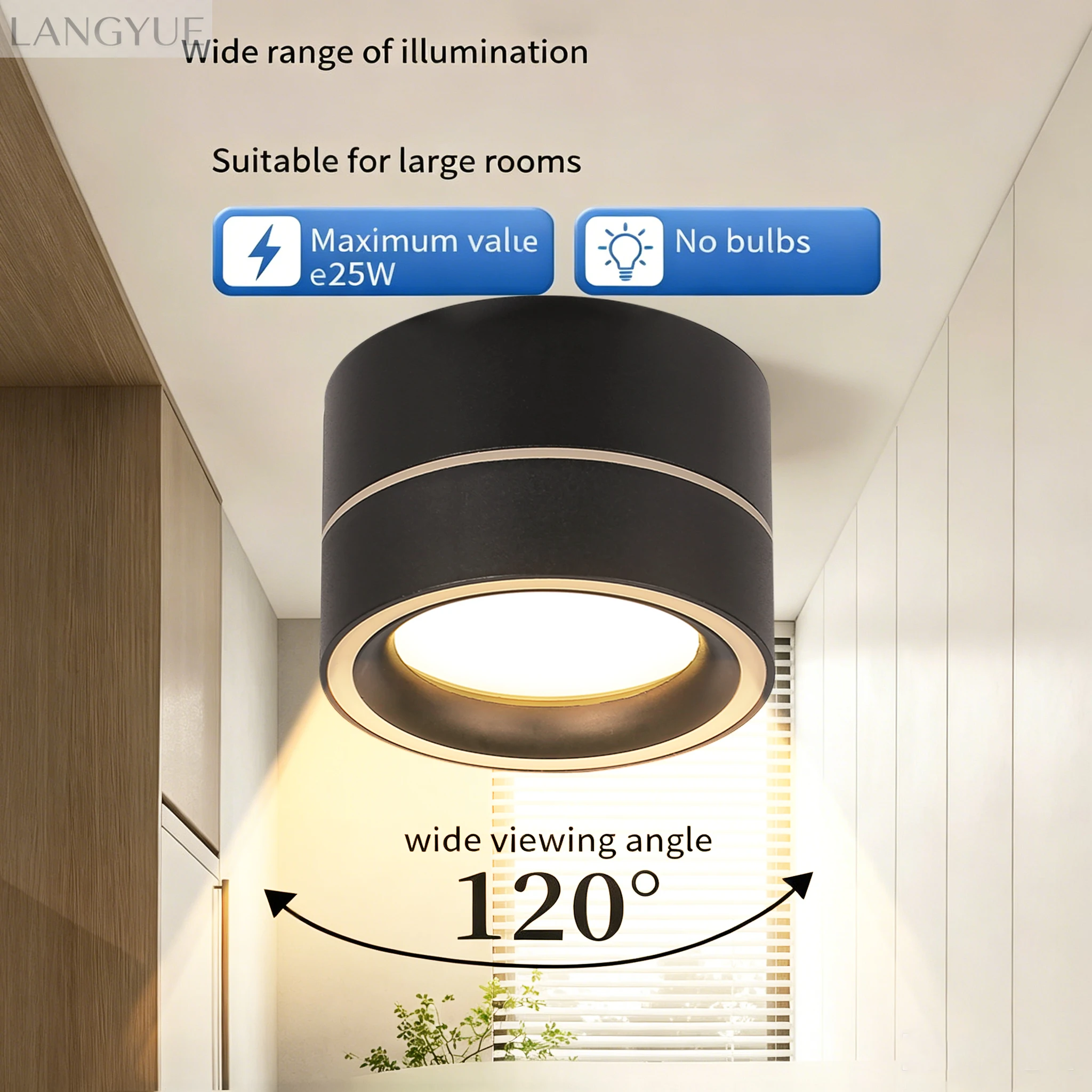 Nordic LED Downlight Replaceble GX53 110V Surface Mounted Downlight for Dining Room Bedroom Hallway Ceiling Lamp Decor - view 2