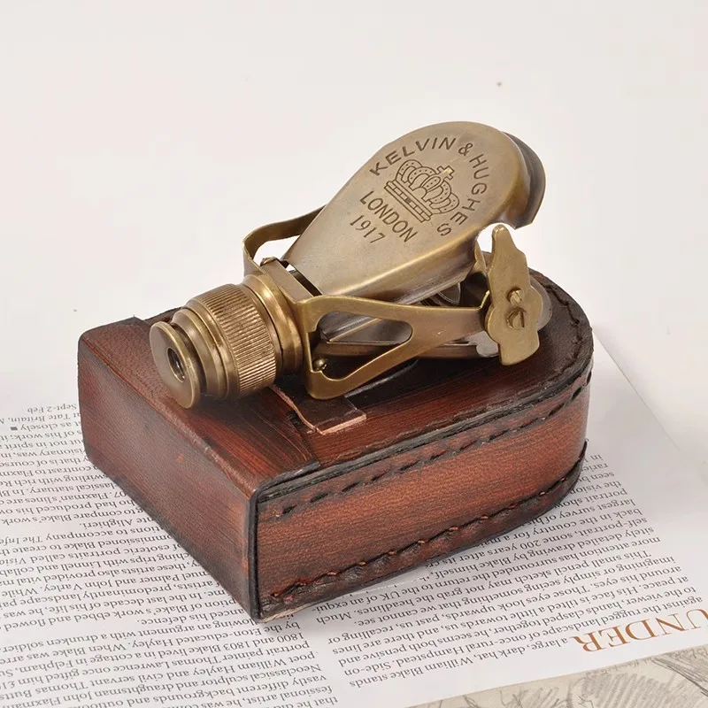 Vintage Brass Monocular Ornament Desktop Mini Telescope Brass Crafts Home Decoration