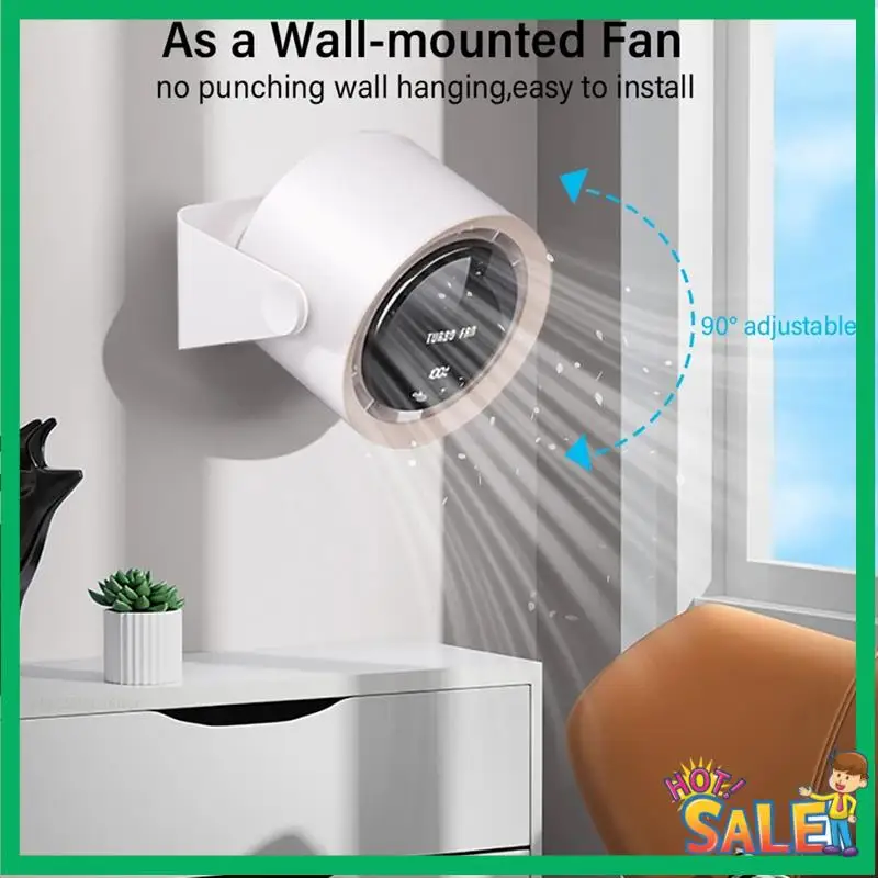 

A53T Electric Turbo Fan Wireless Cool Air Circulator Fan USB Rechargeable Desktop Wall Ceiling Fan Cool Air Ventilator